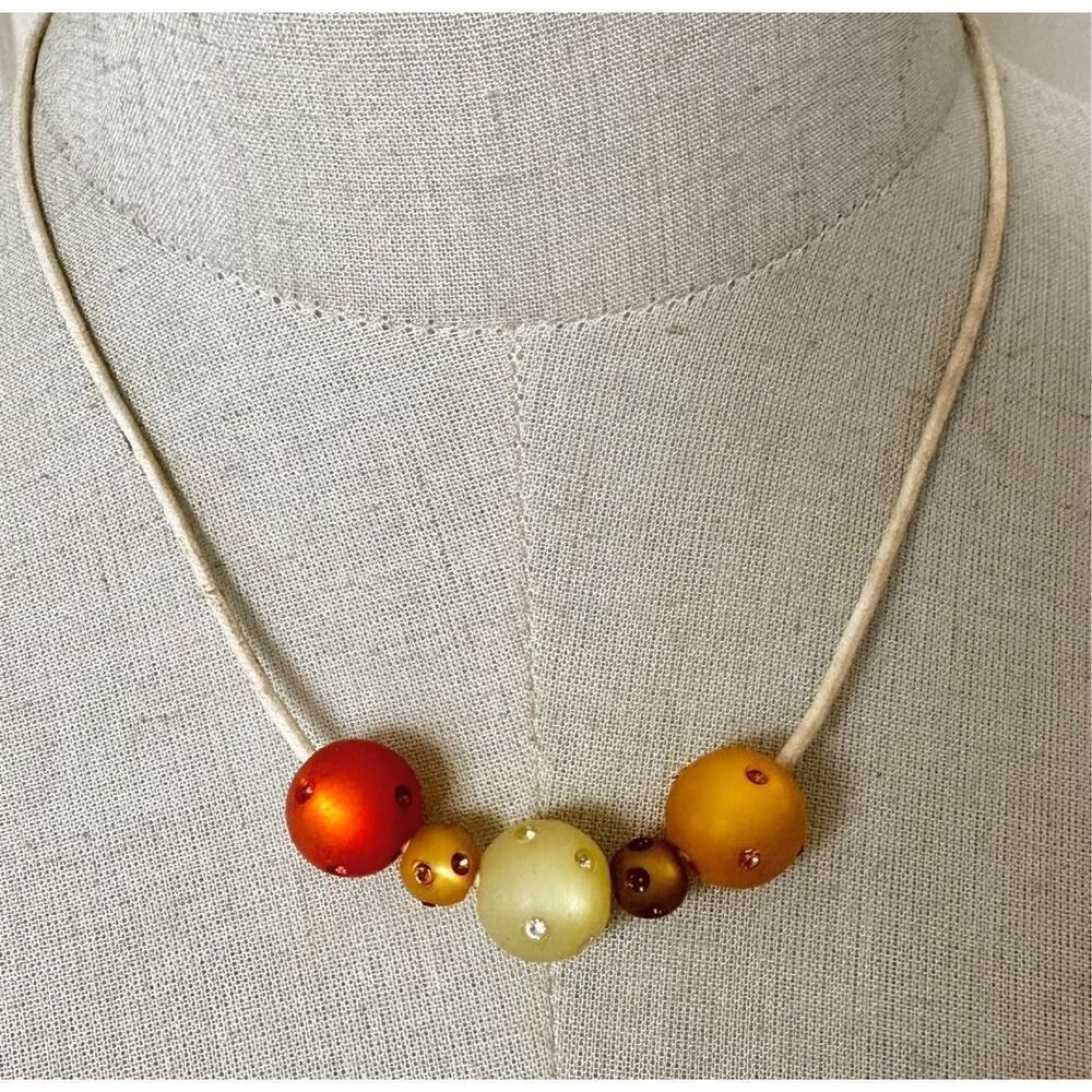 Sterling silver Italy 3 Bead Necklace Made with Swarovski Clear Crystal Chips ye